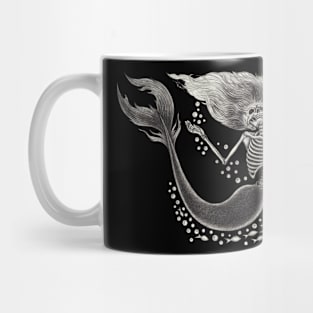Mermaid skull fantasy surreal art. Mug